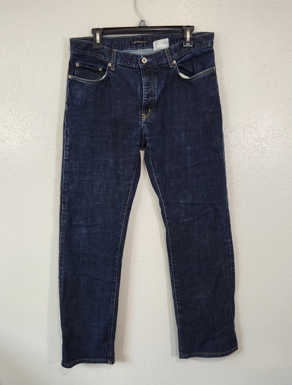 John Varvatos Mens Jeans 34R x 32 Dark Wash Slim Straight Denim Made in USA